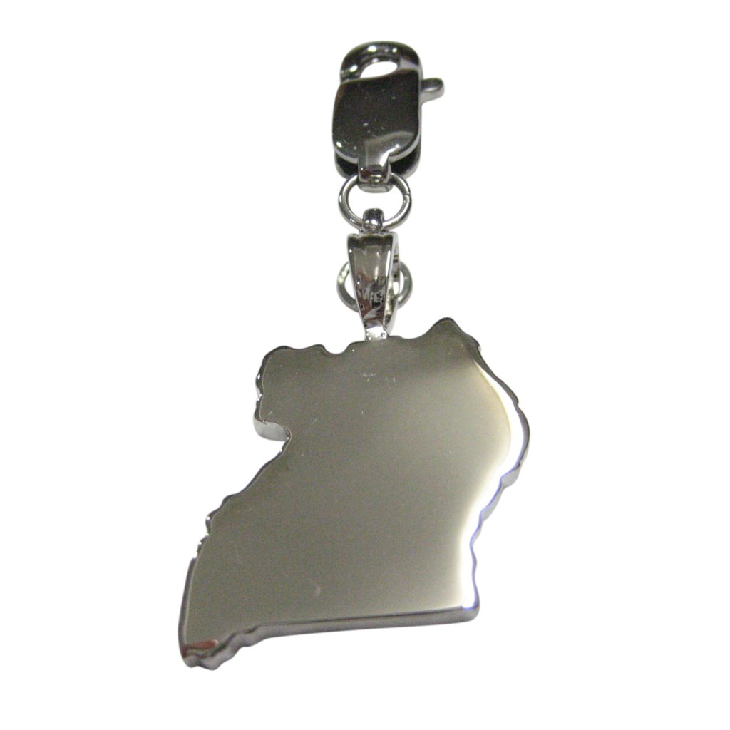 Uganda Map Shape Pendant Zipper Pull Charm